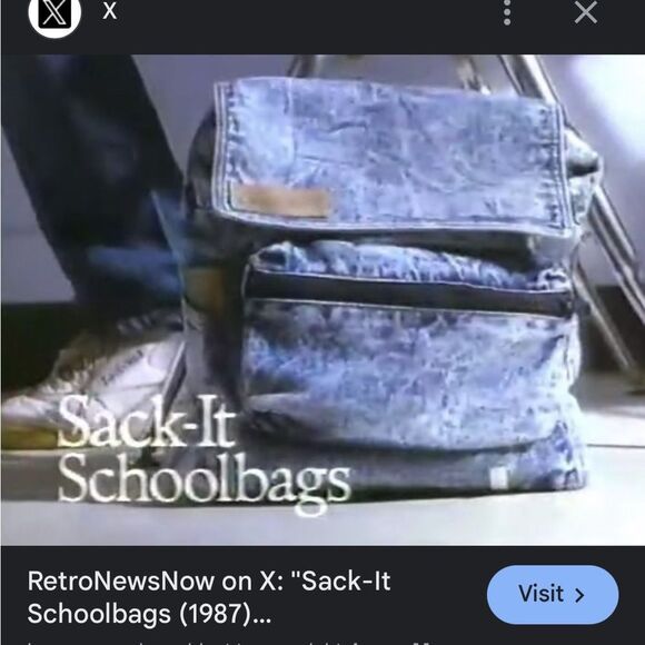 |VTG| TIMBER TOP Acid Wash Grunge 80’S-90’s Sack It Denim Schoolbag - Picture 8 of 8